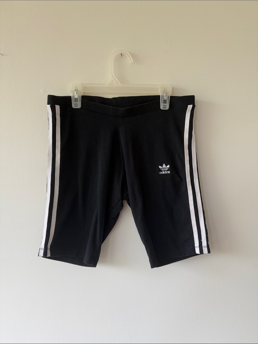 adidas Black Athletic Shorts with White Side Stripes